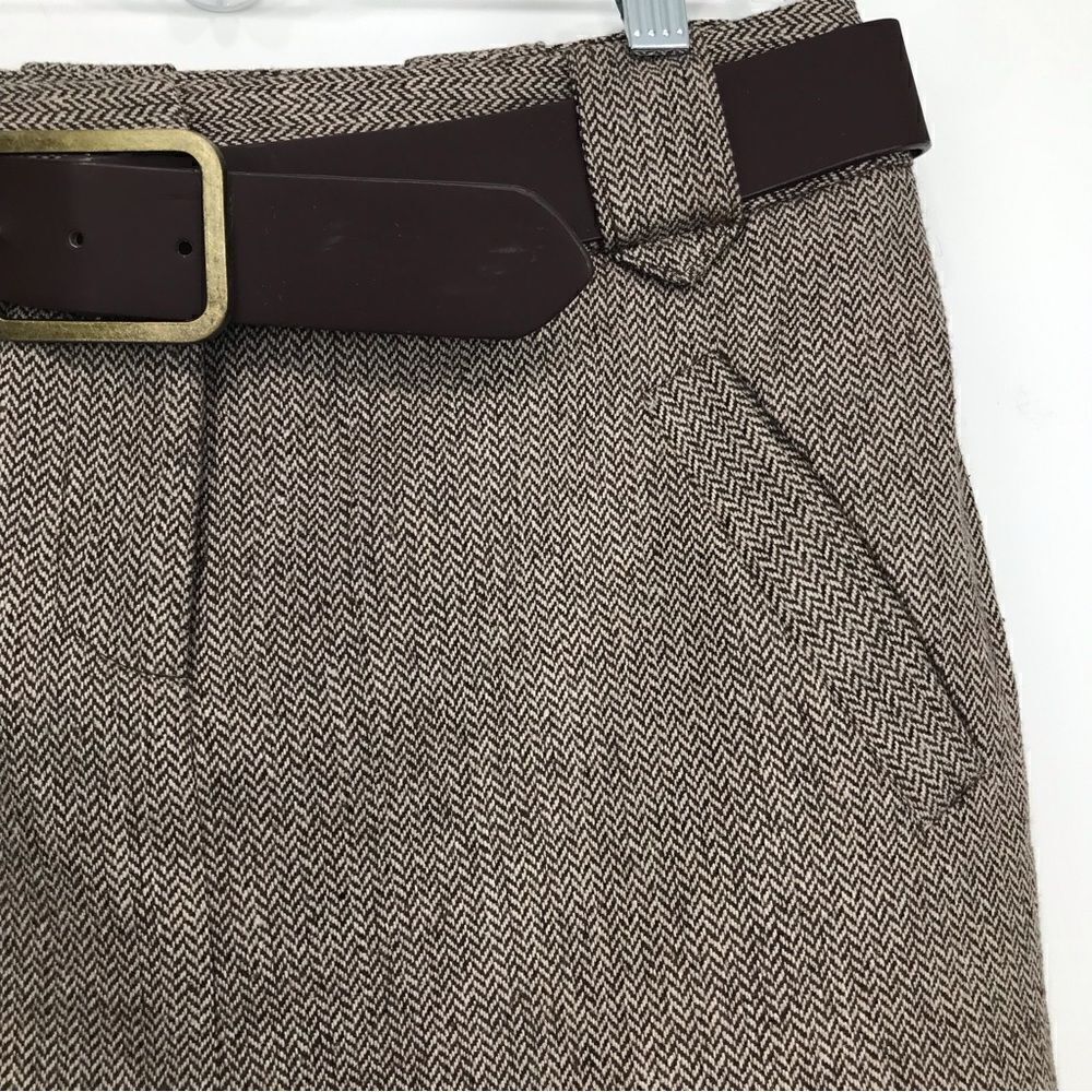 Fenn Wright Mason Brown Tweed Belted Mini Skirt - Picture 3 of 15